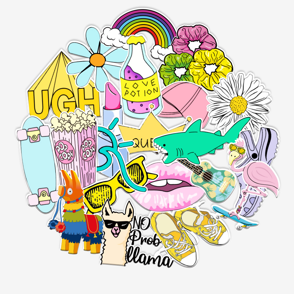 Sticker dán mũ bảo hiểm hình scrunchies Sticker chống nước dán laptop, điện thoại, mũ bảo hiểm, vali