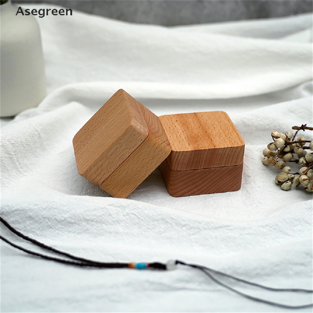 Hộp Đựng Nhẫn Cưới / Đính Hôn Bằng Gỗ Mộc Mạc