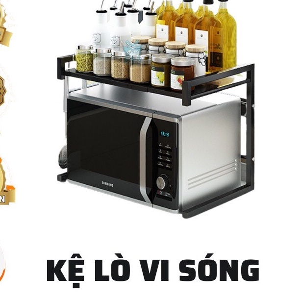 Kệ để lò vi sóng, nồi cơm điện đa năng - Khung thép sơn tĩnh điện - 2 tầng chắc chắn