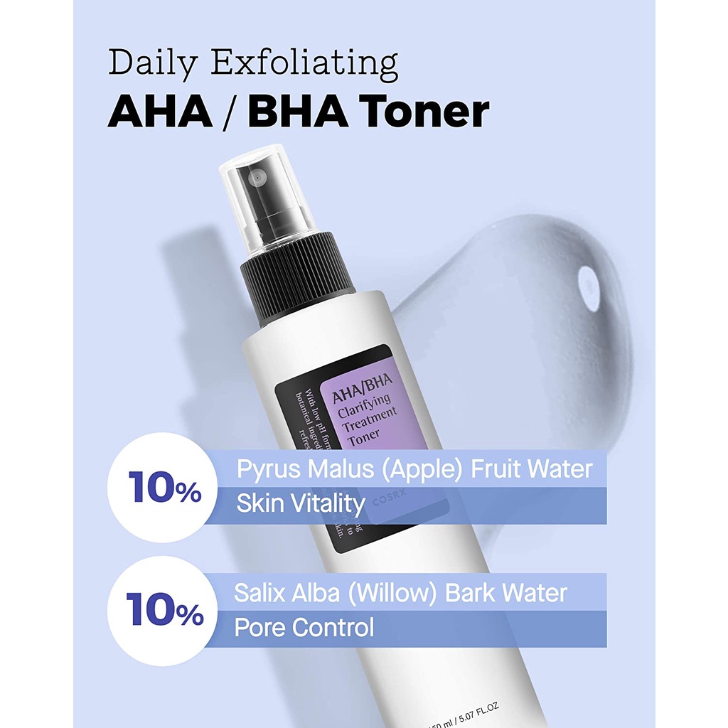 [Chính Hãng] Nước hoa hồng dạng xịt Cosrx AHA/BHA clarifying treatment toner 150ml