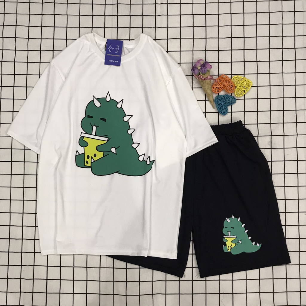 Đồ Bộ Hoạt Hình Unisex KHỦNG LONG TRÀ SỮA – Lapi VN, Set Cartoon, Freesize, Thun Cotton, Nam Nữ Đều Mặc Được | BigBuy360 - bigbuy360.vn