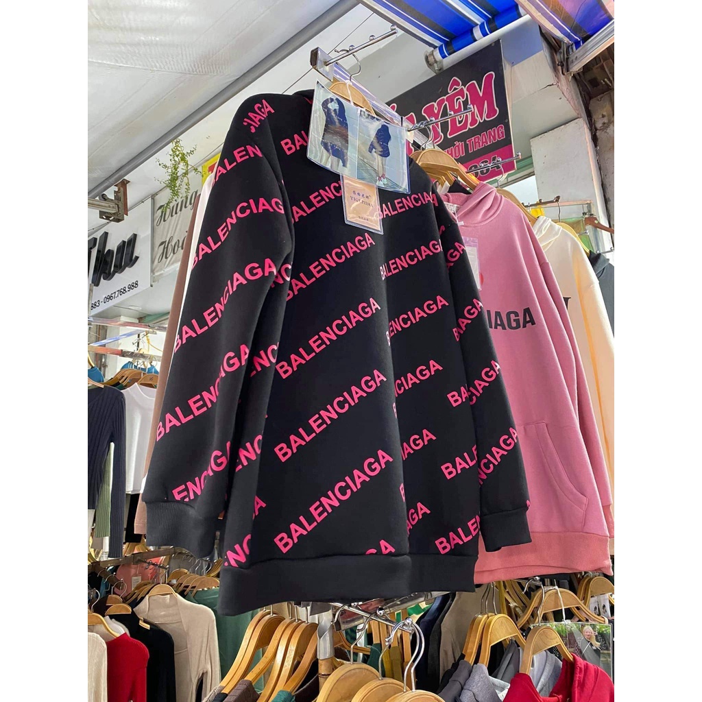 Áo Hodie Nỉ Nữ Balen Có Mũ Form Rộng Freesize Dưới 60Kg, Áo Có Lót Nỉ | BigBuy360 - bigbuy360.vn