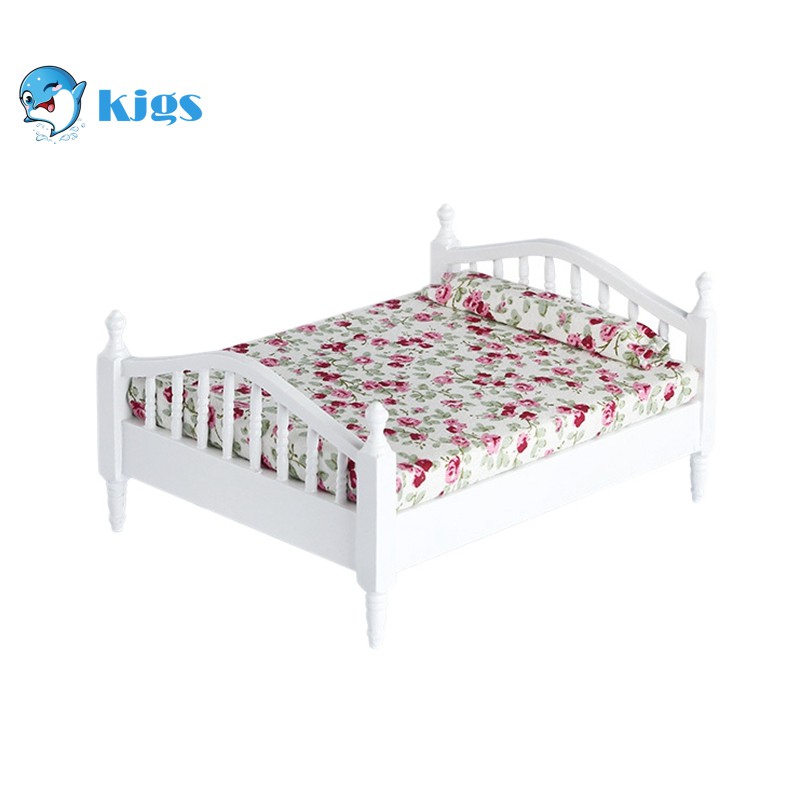 Giường Gỗ Mini Tỉ Lệ 1: 12 Trang Trí Nhà Búp Bê