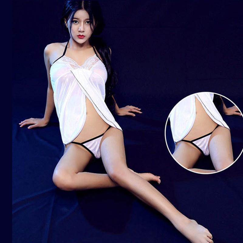 [Mã FASHIONT4WA2 giảm 10K đơn 50K] Đầm Ngủ Hai Dây Phối Ren Xuyên Thấu Gợi Cảm Cho Nữ | BigBuy360 - bigbuy360.vn