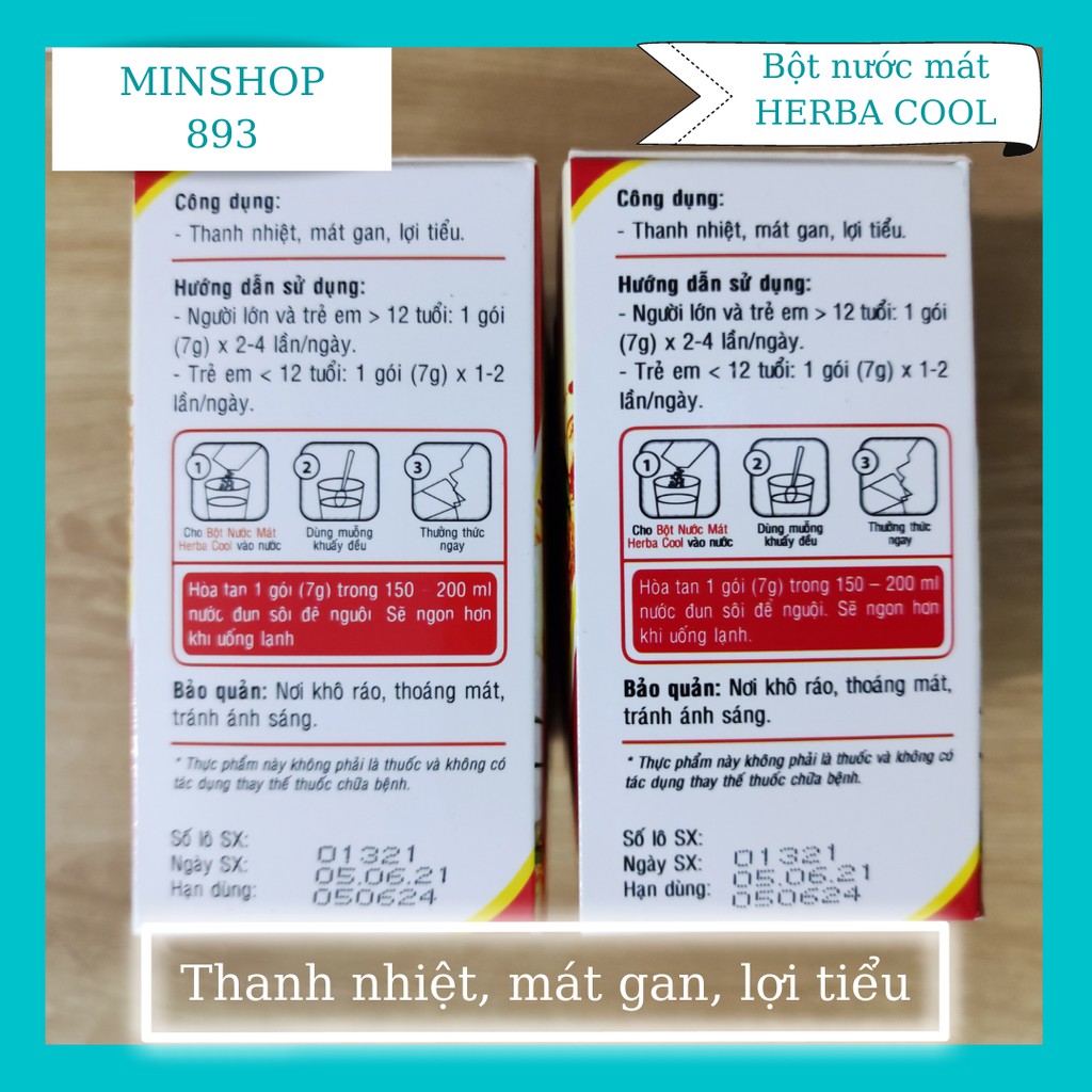 BỘT NƯỚC MÁT HERBA COOL HỘP 10 GÓI