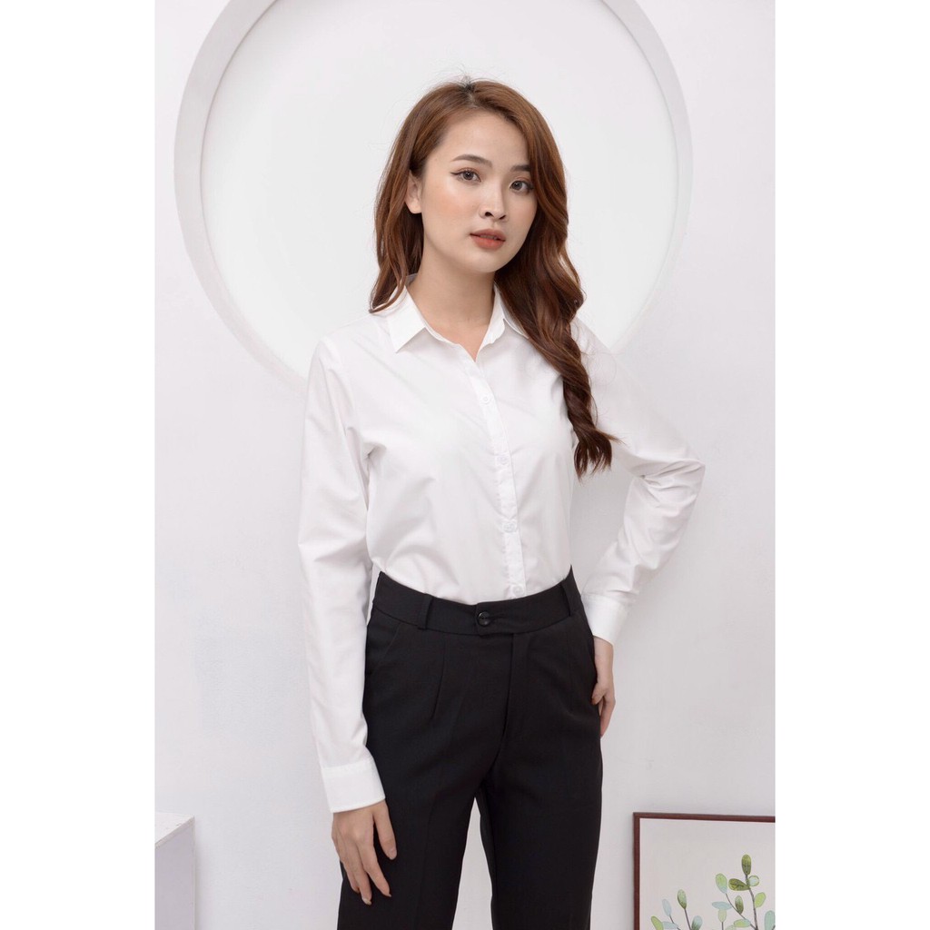 [NHẬP MÃ CHAS500 GIẢM NGAY 20K ĐƠN HÀNG 500] Áo Sơ Mi Trắng Nữ Dài Tay, Áo Sơ Mi Nữ Công Sở CHIANG mịn mát M57 | BigBuy360 - bigbuy360.vn