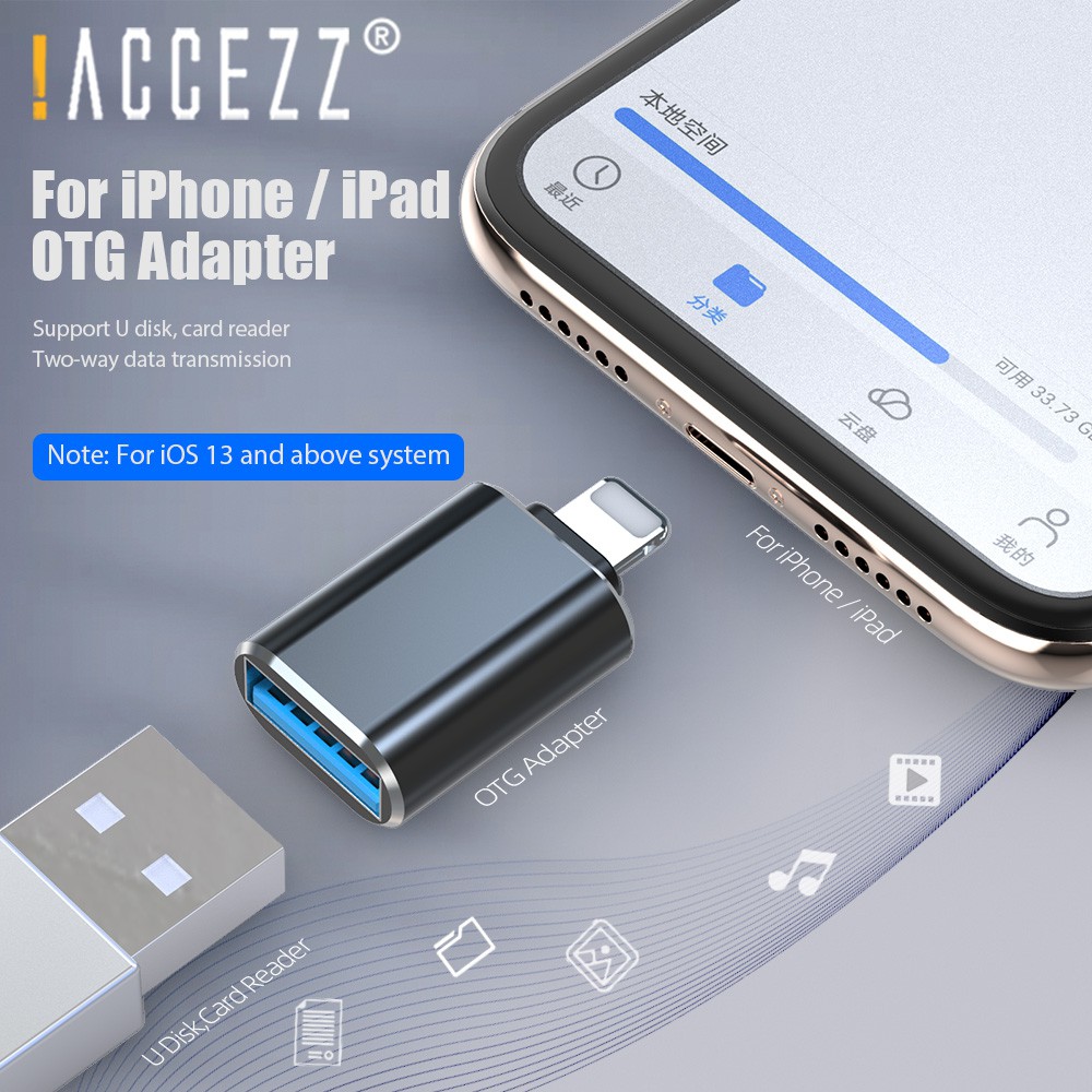 Đầu chuyển đổi OTG lightning sang usb 3.0 cho Ipad Iphone 7 8 X Xr 11 Pro Xs Max Ios 13 | WebRaoVat - webraovat.net.vn