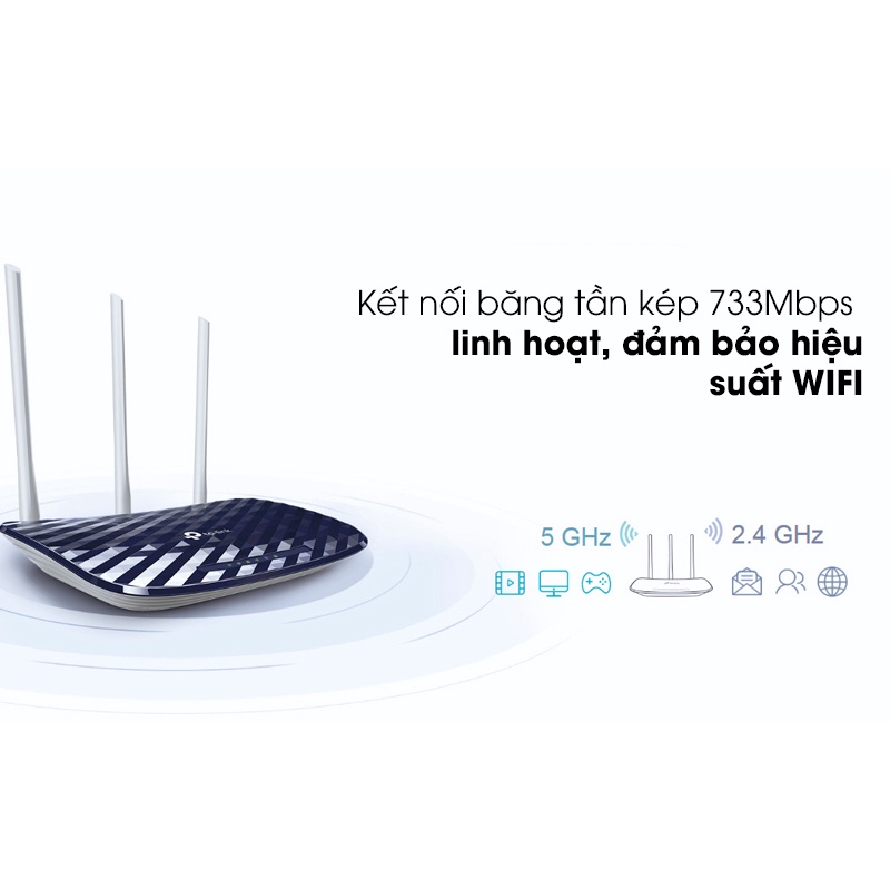 Router Wifi TP-LINK C20 Băng Tần Kép TP-Link C20 AC750 - Hàng Chính Hãng