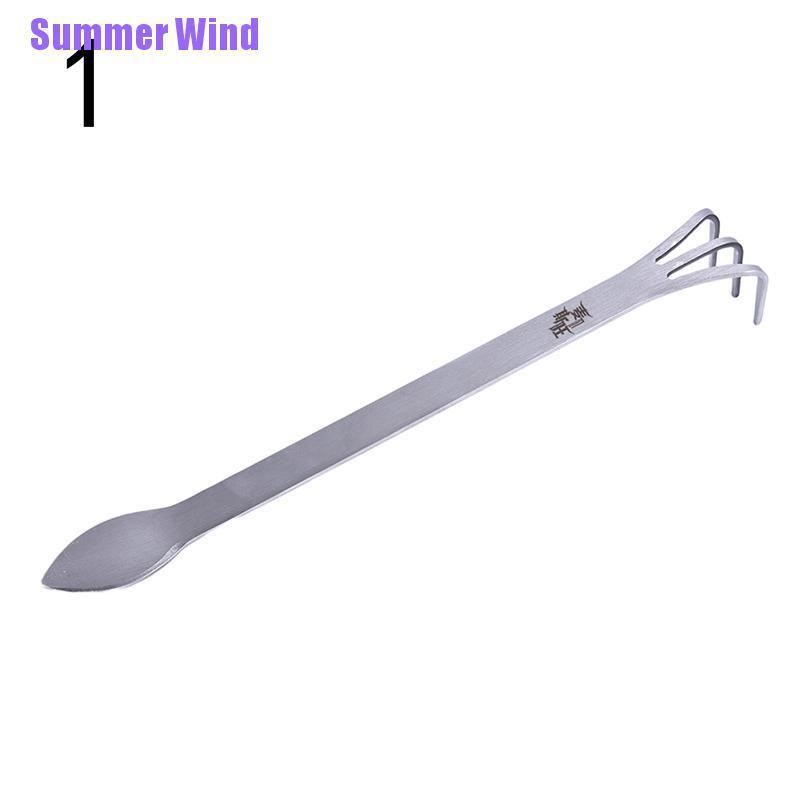 Summer Wind❥2 In 1 Stainless Steel Bonsai Gardening Tools Root Rake Spatula Tweezers Garden