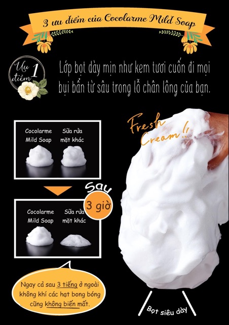 XÀ PHÒNG RỬA MẶT LOẠI BỎ MỤN CÁM-MỤN ĐẦU ĐEN, SE KHÍT LỖ CHÂN LÔNG COCOLARME MILD SOAP (85g)