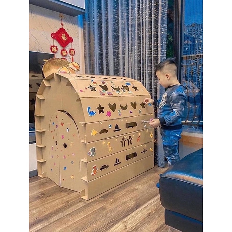 Nhà Bìa Carton Lắp Ghép Thông Minh Cho Bé MaxStore