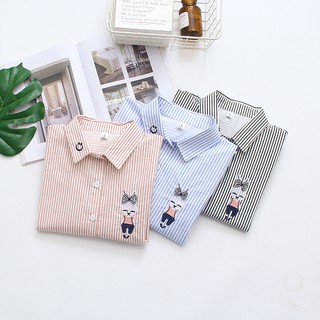 Áo Sơ Mi Nữ Thêu Thỏ Nhật Bản 859