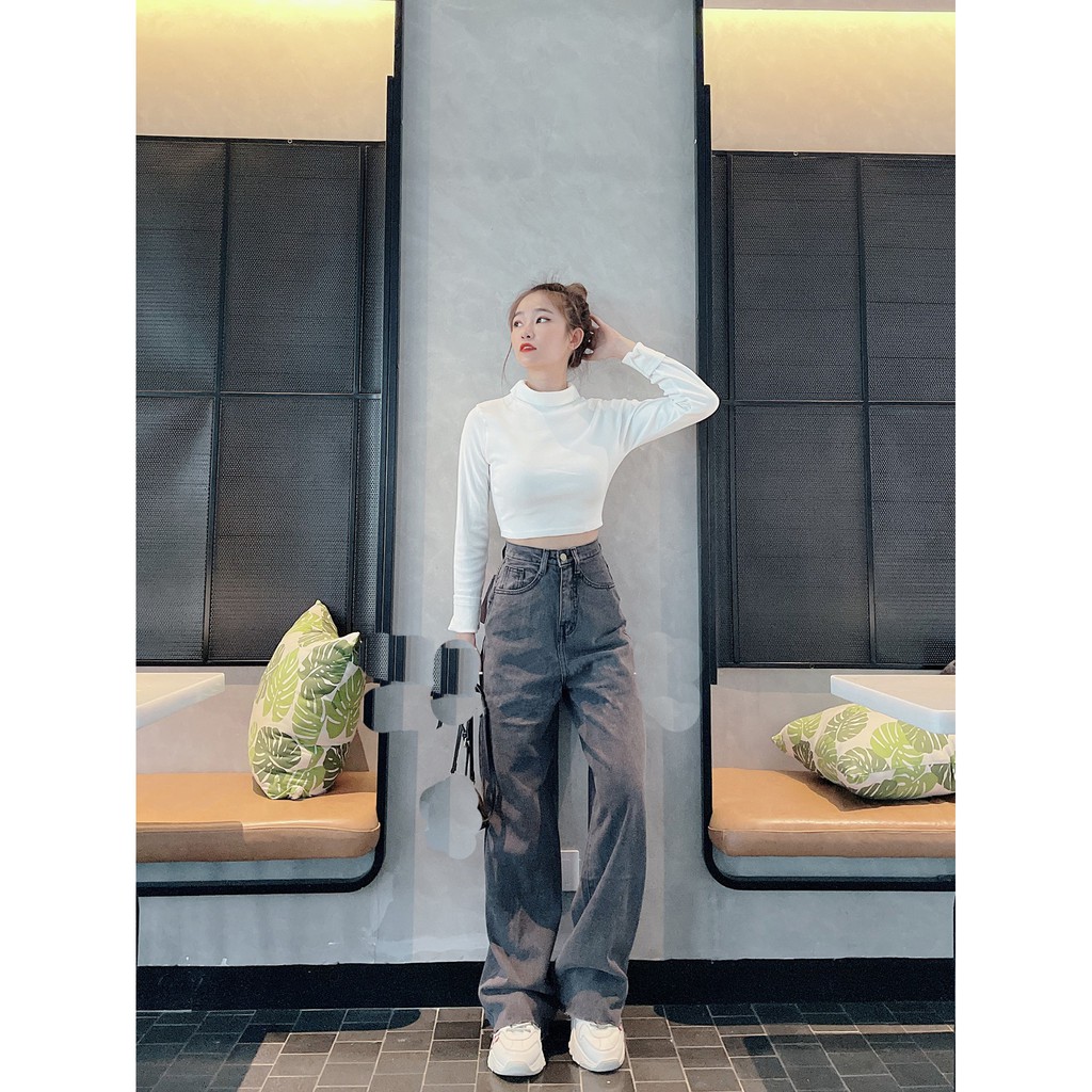 QUẦN JEAN ỐNG RỘNG NỮ LƯNG CAO LAI TUA MÀU XÁM FORM DÀI RỘNG CAO CẤP NITI ĐỦ SIZE S, M, L CỰC DUYÊN DÁNG ĐÓN XUÂN