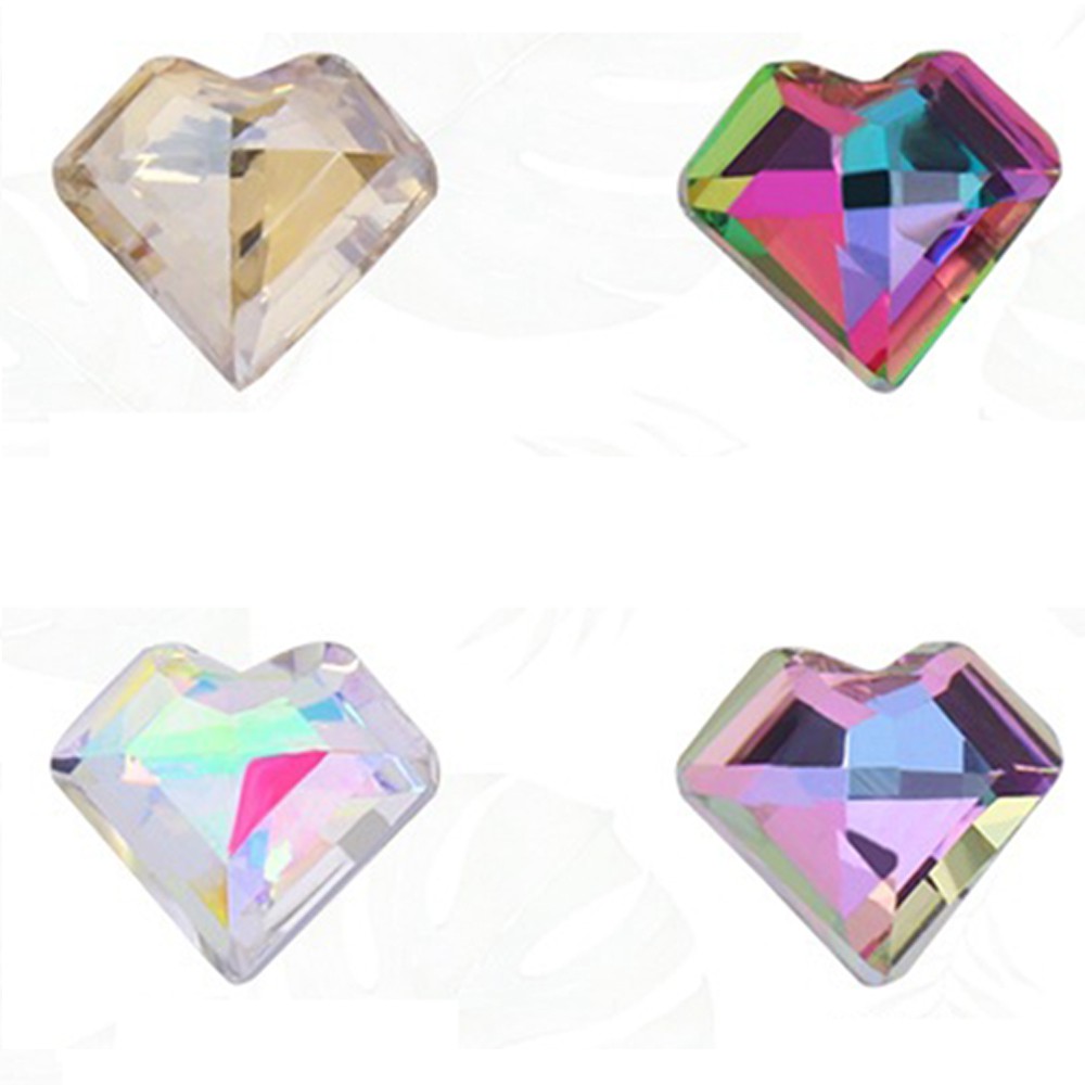[Hàng mới về] Set 20 phụ kiện đá kim cương giả kiểu trái tim để trang trí móng nghệ thuật cỡ 8mm