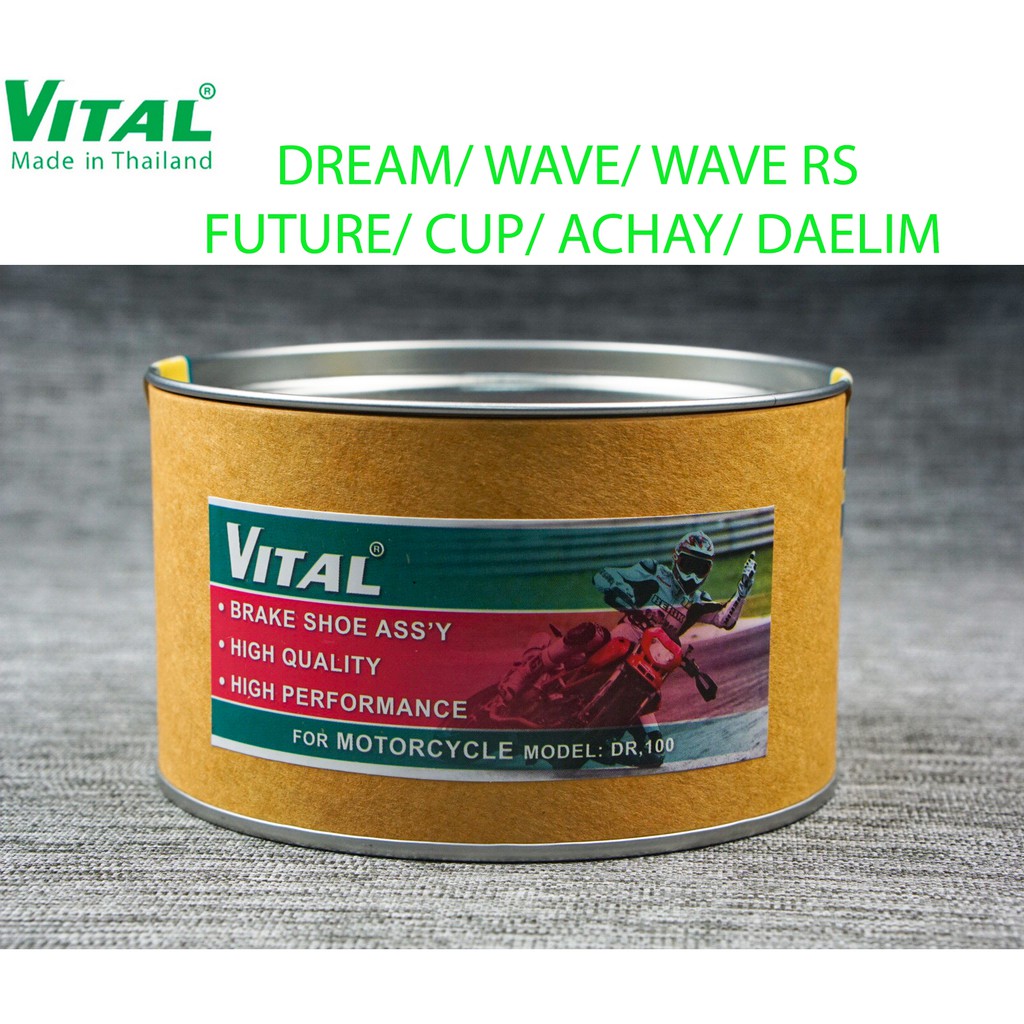 Bố thắng sau + trước cho DREAM / WAVE / WAVE RS /  FUTURE / CUP /DAELIM  hiệu VITAL -Má phanh xe máy, bố thắng đùm VITAL