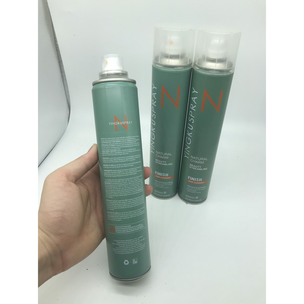 -Gôm, keo xịt tóc N  Finish Yingku Spay tạo kiểu giữ nếp cho tóc.Siêu Cứng Giữ Nếp