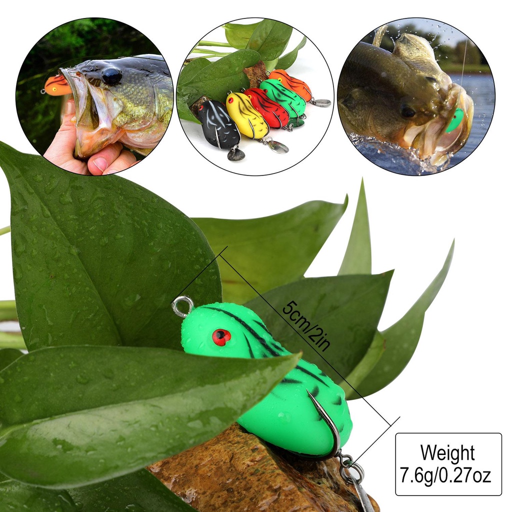 Mới Sequin Frog Mồi Câu Cá Mồi Câu Cá Mềm 4.5cm/7g Soft Bionic Frog Frog Móc Đôi Mô Phỏng Cơ Thể Rỗng Xoay Mồi Giả Đúc Trên Móc Công Cụ Câu Cá Trên Mặt Nước