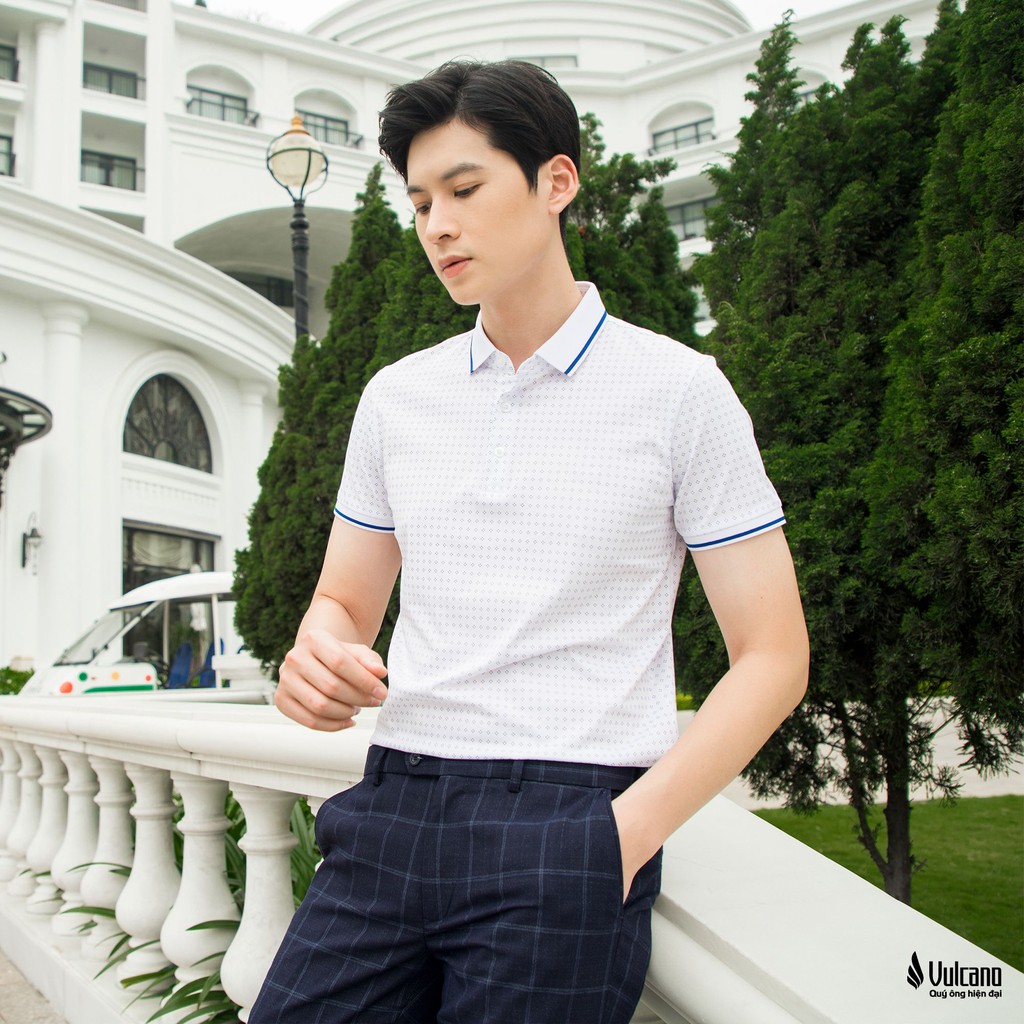 Áo thun Polo nam VULCANO cao cấp vải Cotton Mỹ xuất xịn, chuẩn form, sang trọng, đẳng cấp 1002 | BigBuy360 - bigbuy360.vn