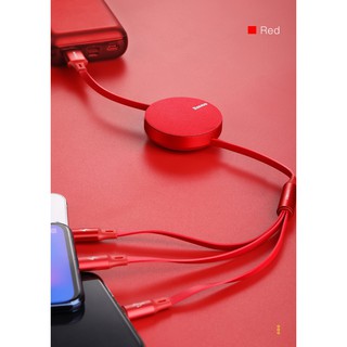 Cáp sạc 3 cổng Type C, Micro USB, Lightning 3.5A  dài 1.2M hãng Baseus