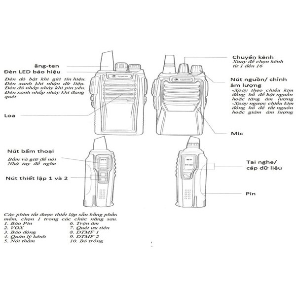 Bộ Đàm Cầm Tay Hypersia A1 Chuyên Dụng Bảo Hành 12 Tháng