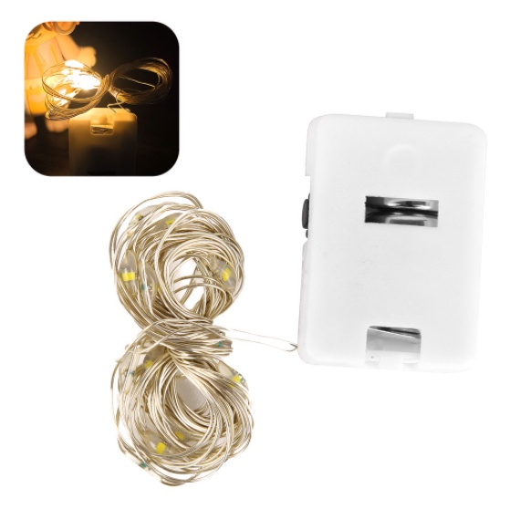 Dây Đèn Led  1m/2m Dùng Pin, Dây Led Fairylight Decor Phòng Kèm Pin Sẵn, Đủ Màu Sắc