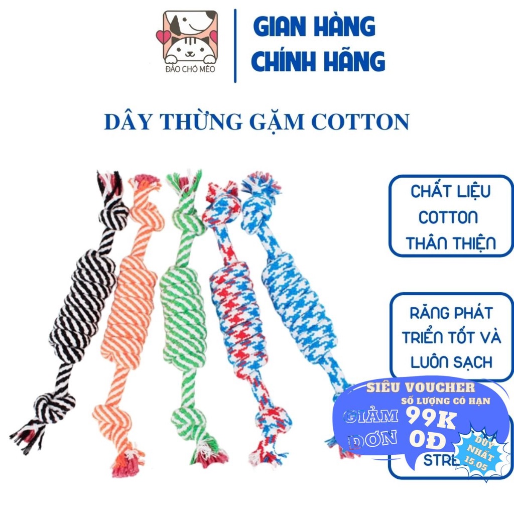 [Mã SKAMLTSM9 giảm 10% đơn 99K] Đồ chơi chó gặm cắn bằng dây thừng cotton vệ sinh dành cho thú cưng - Đảo Chó Mèo