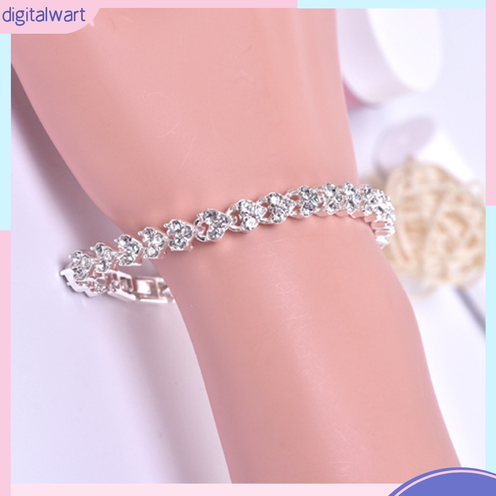 Vòng đeo tay đính đá nhân tạo sáng bóng dễ thương dành cho phụ nữ