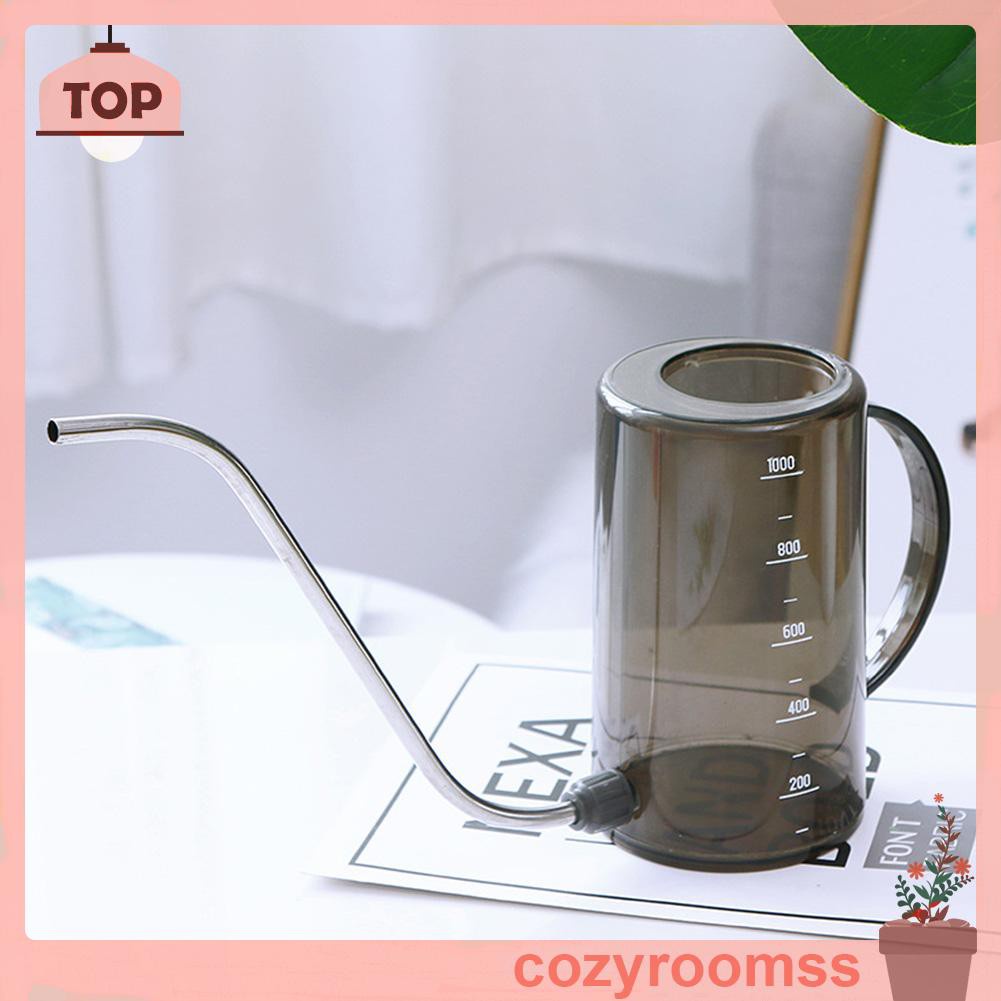 Bình Tưới Nước Vòi Dài Bằng Thép Không Gỉ Trong Suốt 1000ml