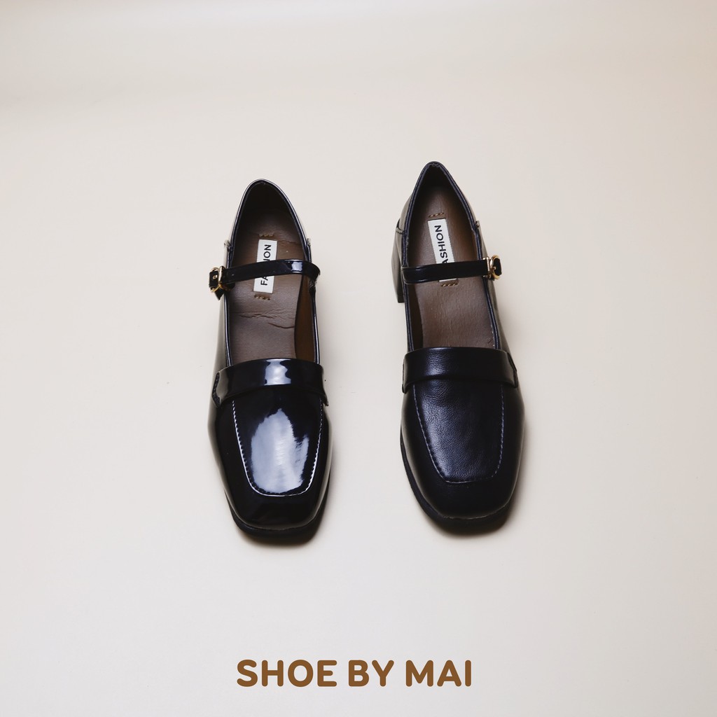 Giày quai hậu nữ, giày gót vuông M251 SHOEBYMAI