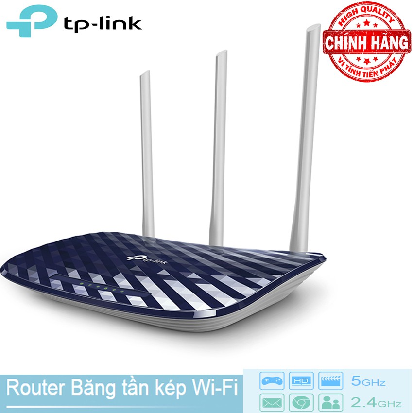 Bộ Phát Router WiFi Băng Tần Kép TP-Link AC750 - Archer C20 ( với băng tần 2.4Ghz và 5Ghz - 733Mbps )