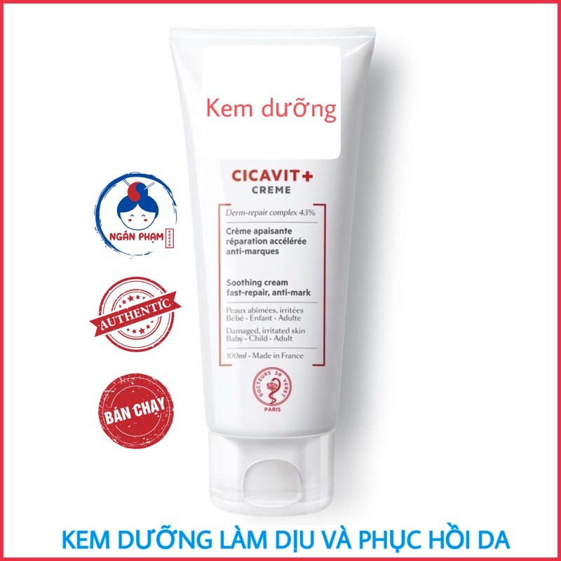 [Bill Pháp- 100ml] Kem Dưỡng Làm Dịu Và Phục Hồi Da Cicavit+