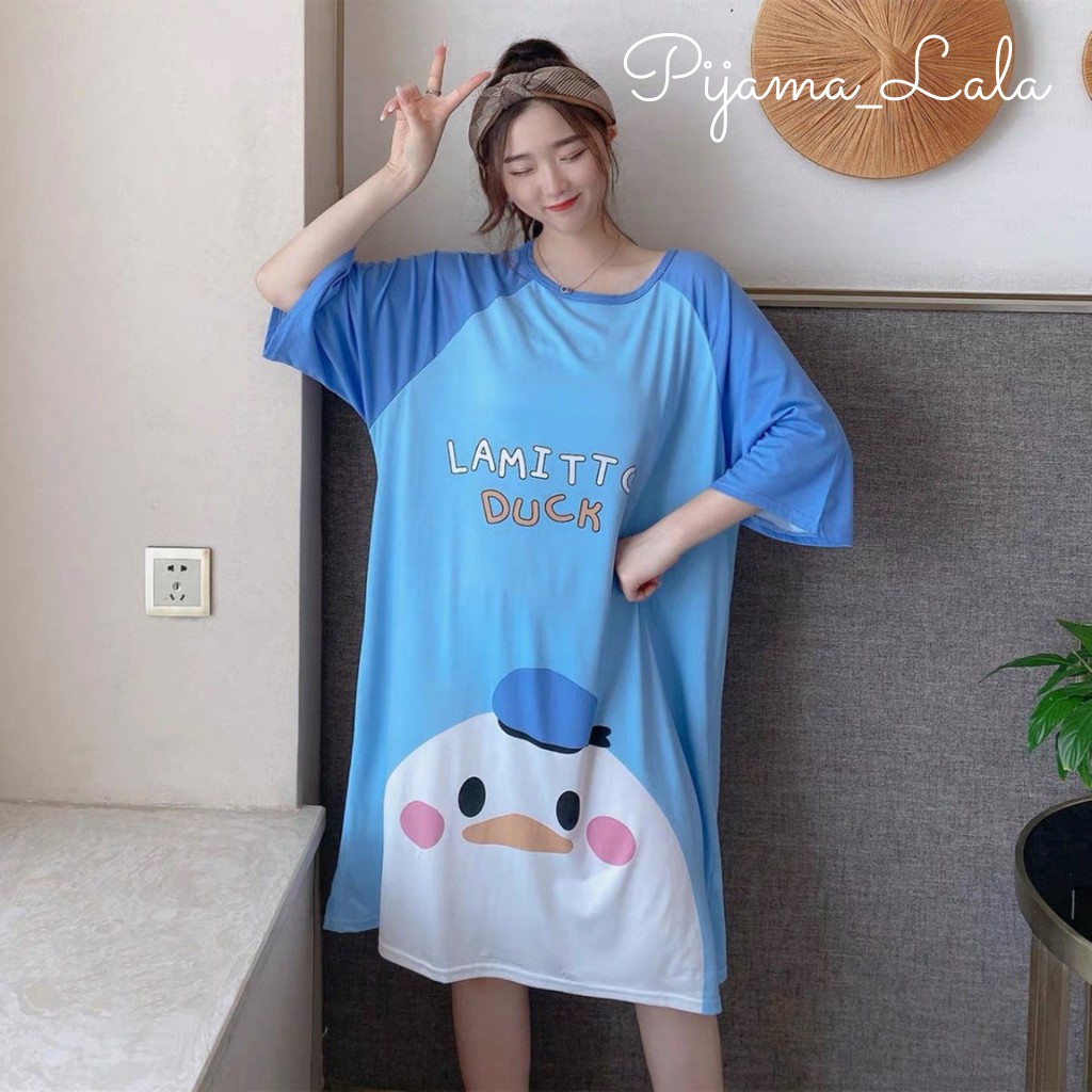 Váy ngủ cotton giấy họa tiết hoạt hình đáng yêu | BigBuy360 - bigbuy360.vn