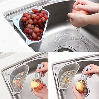 Combo 2 Kệ Giỏ Góc Tam Giác Treo Bồn Rửa Bát Giúp Chặn Lọc Giữ Toàn Bộ Rác Thải, Thức Ăn Không Rơi Vào Lỗ Thoát Nước