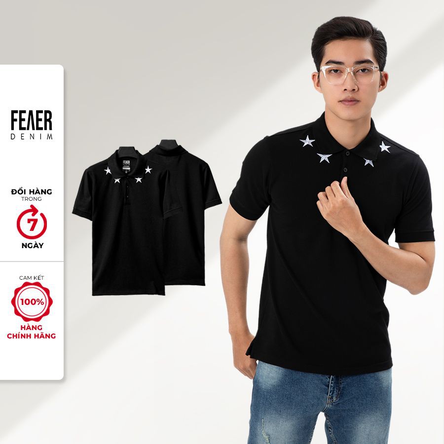 Áo thun Polo nam cổ bẻ họa tiết FEAER 100% chất Cotton thoáng mát, không nhăn Star Rolling |new arrival 2021|