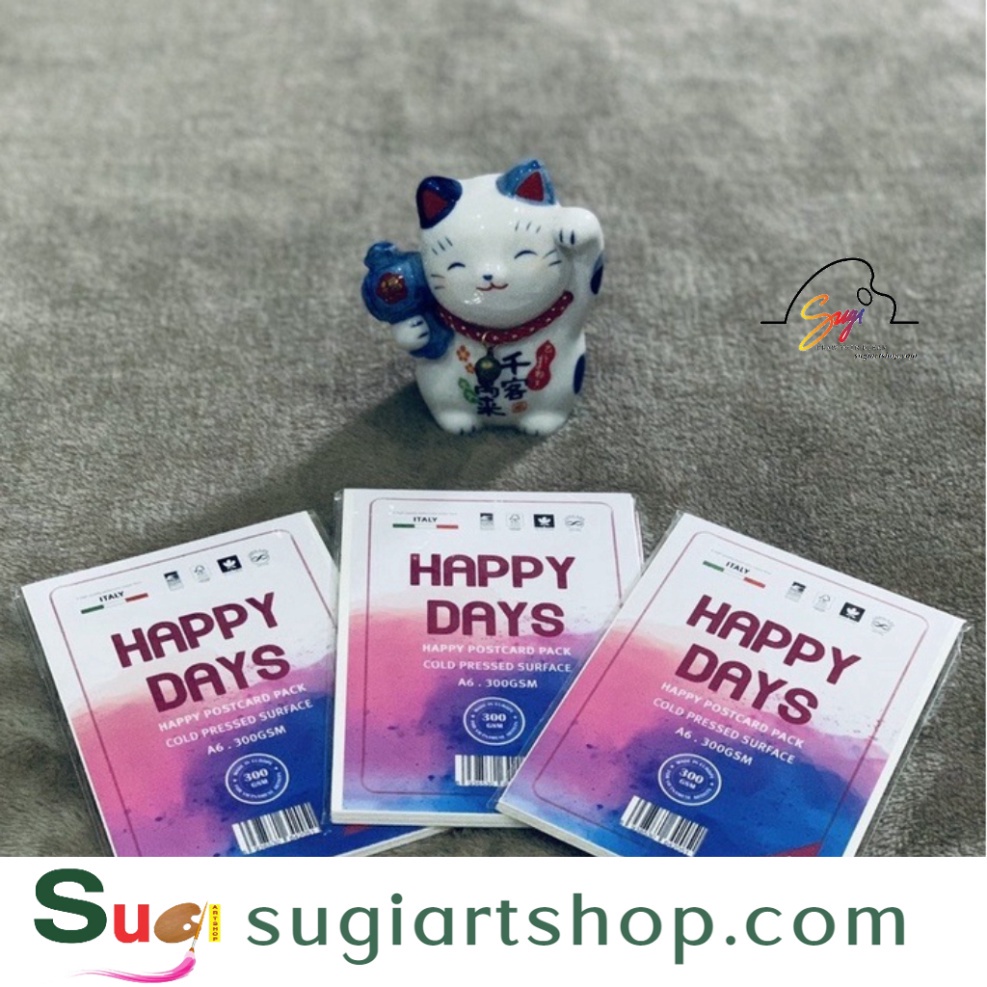 Giấy Happy day A6, giấy canson 300gsm a6 Happy [ Sugi Art Shop ]