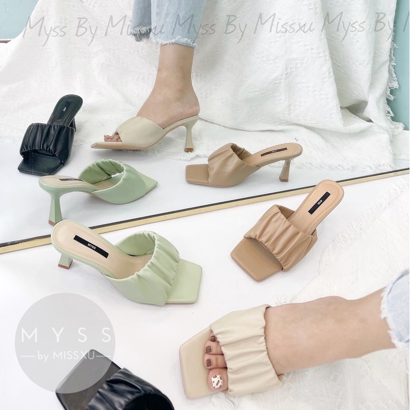 Giày guốc nữ bảng ngang nhúm 7 cm thời trang MYSS - SU143
