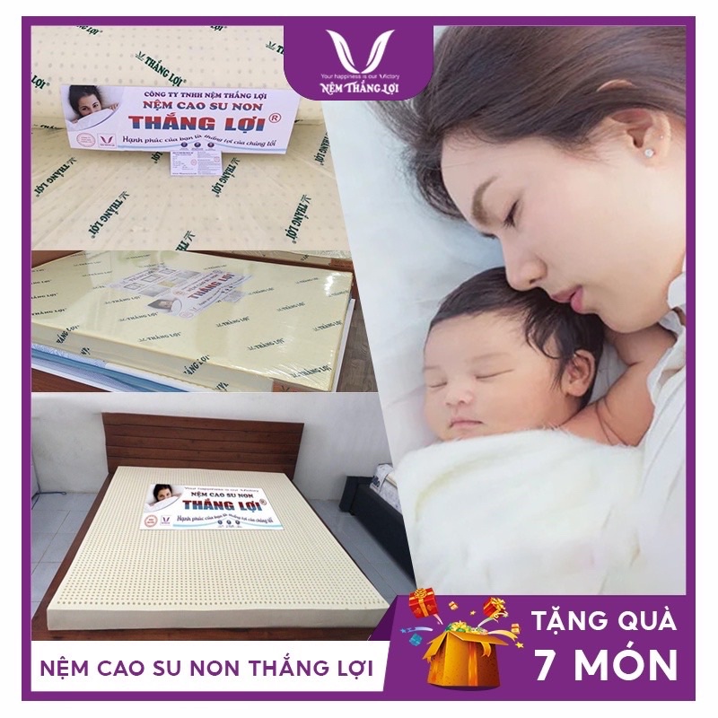 nệm cao su non thắng lợi đủ kích thước 1m đến 2m2 bảo hành 15năm xẹp lún