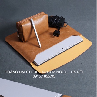 Bao da chống sốc cao cấp cho macbook, laptop, surface kèm ví đựng phụ kiện