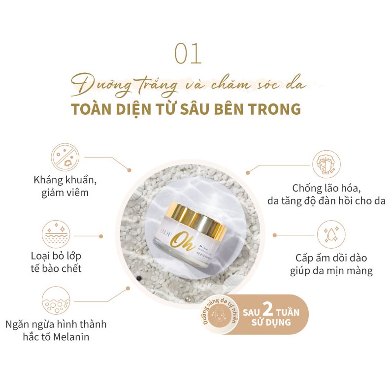 Kem dưỡng trắng, cấp ẩm và phục hồi da O’Muse Oh So Glowy Brightening Cream 50ml