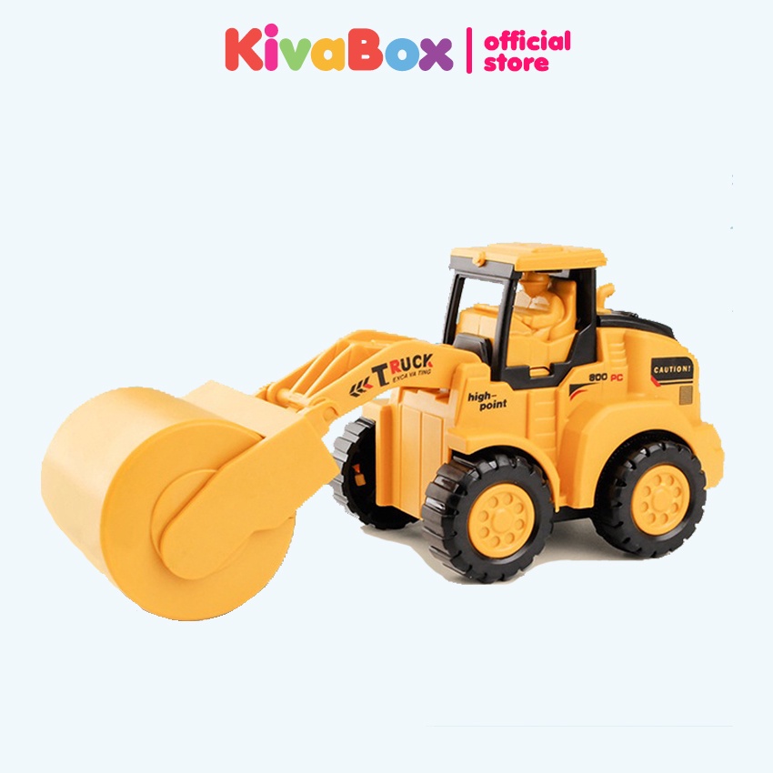 Bộ sưu tập 6 xe xây dựng Kivabox , máy xúc xe cẩu đồ chơi, xe đồ chơi, chất liệu nhựa ABS siêu bền và an toàn