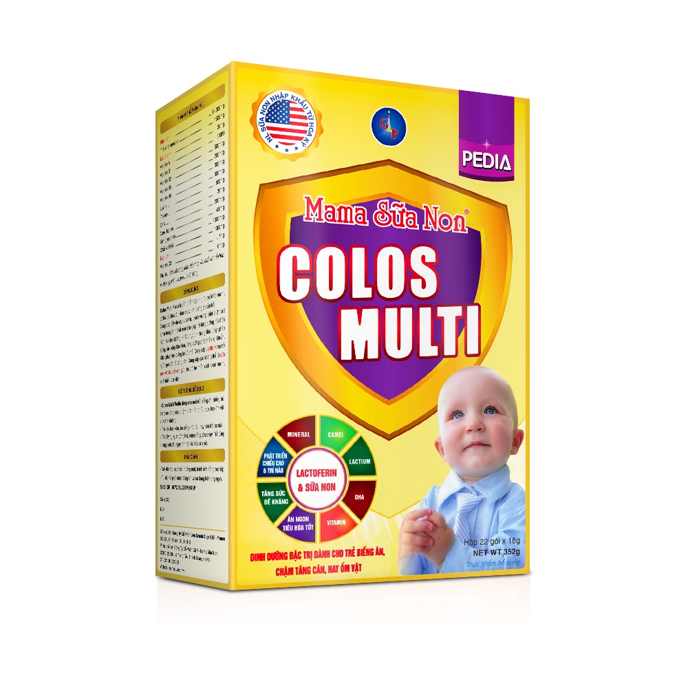 Sữa bột Colosmulti Pedia hộp 22 gói x 16g chuyên biệt hỗ trợ giúp bé ăn ngoan