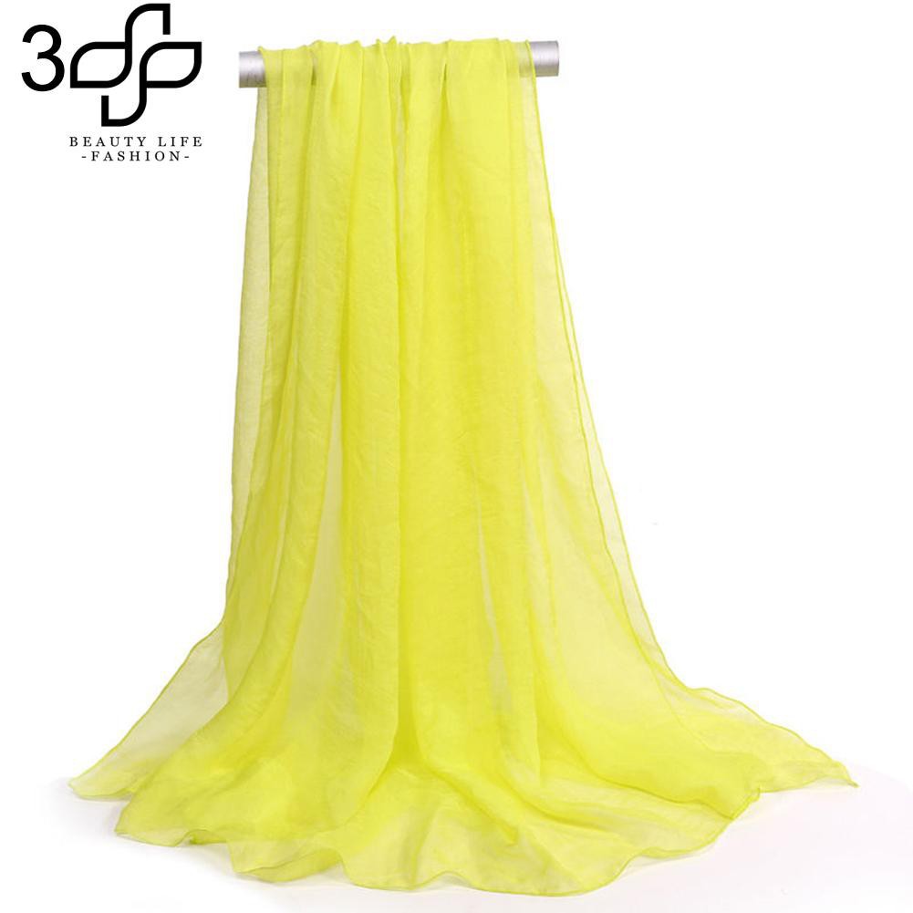 Khăn choàng vải chiffon màu trơn xinh xắn cho nữ
