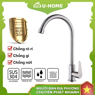 U-HOME Vòi Nhà Bếp Nước Bồn Rửa Lạnh Trong Tường Inox 304 360° Quay U-402