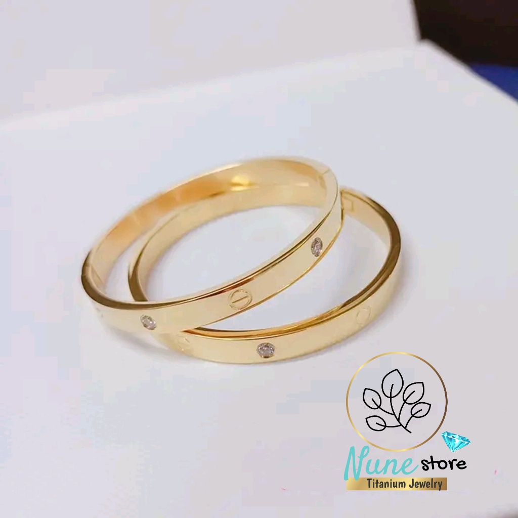 Vòng tay, lắc tay titan nữ không gỉ cao cấp form tròn Nune store kiểu Hàn Quốc | BigBuy360 - bigbuy360.vn