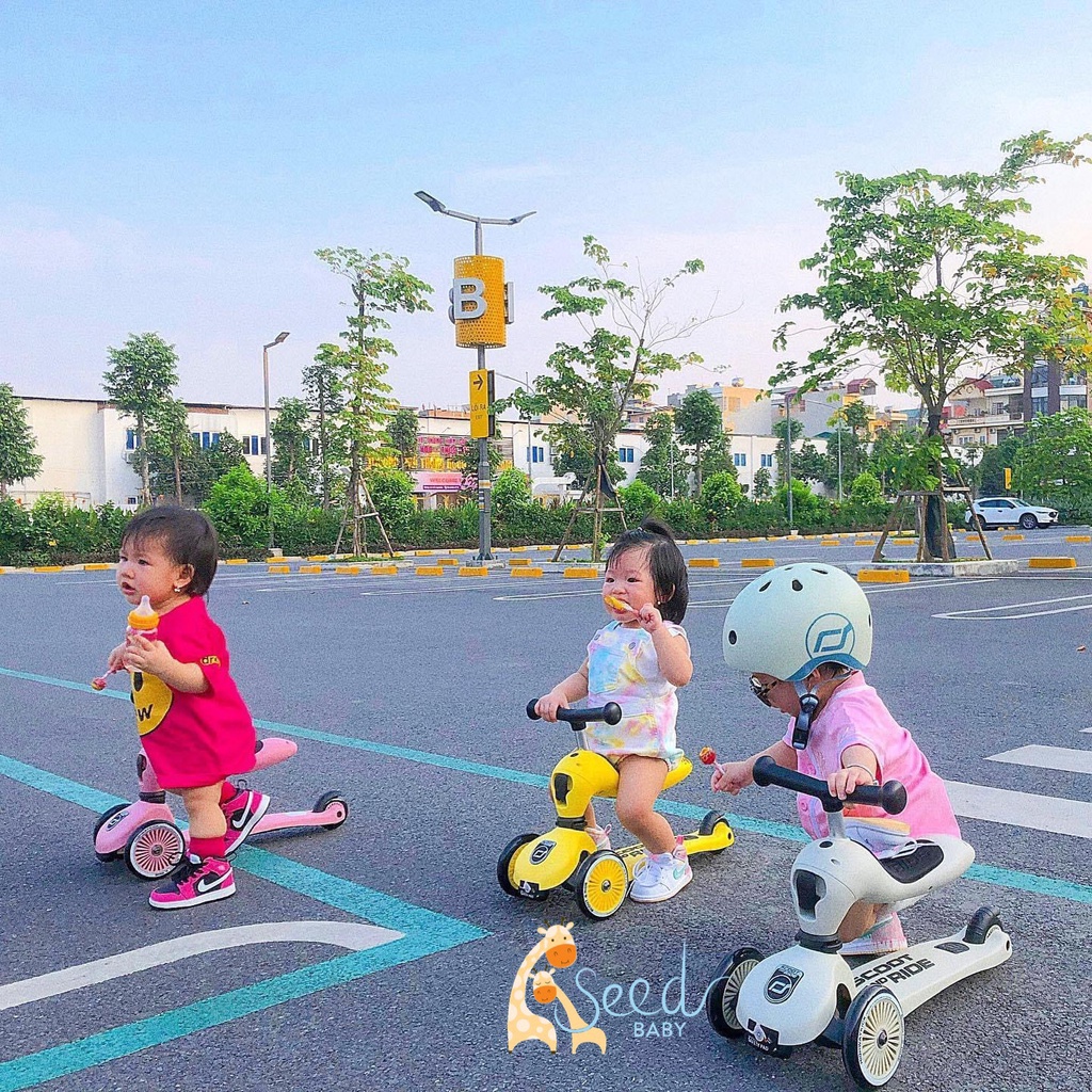 Combo xe trượt chòi chân kèm mũ bảo hiểm Scoot and Ride Highwaykick 1 dành cho bé 1-5 tuổi - Seed Baby