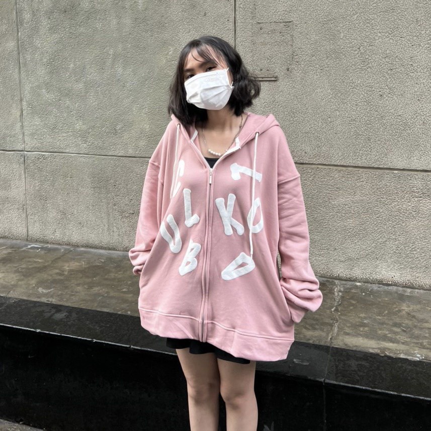Áo Khoác Nỉ Hoodie Zip Hình Chữ Cái Nam Nữ Ulzzang Unisex