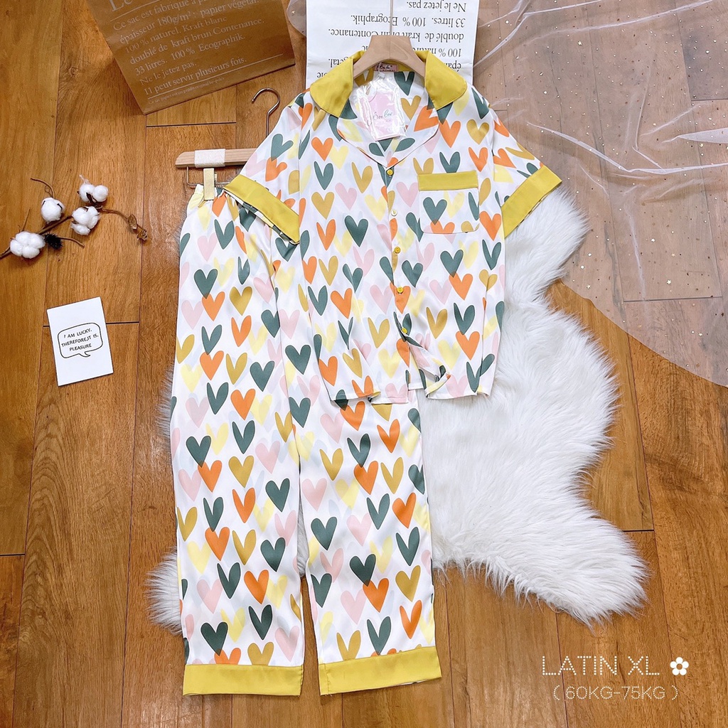 Đồ bộ Pijama LỤA LATIN Bigsize XL TNQD ( 62-72kg)