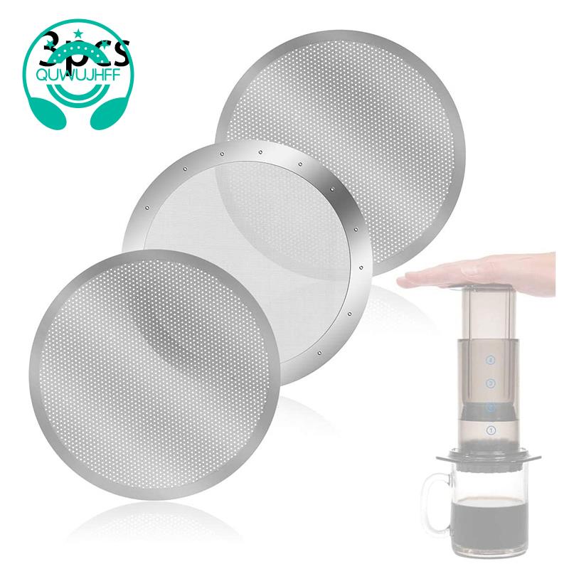 Bộ 3 Lưới Lọc Cà Phê Bằng Kim Loại Có Thể Tái Sử Dụng Cho Máy Pha Cà Phê Aeropress Espresso