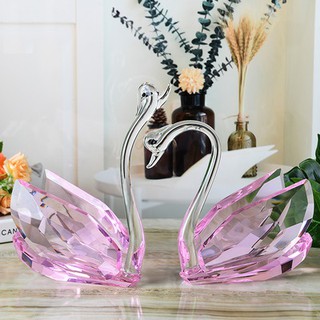 Mô hình thiên nga 8cm bằng pha lê sáng tạo trang trí tủ rượu/phòng khách