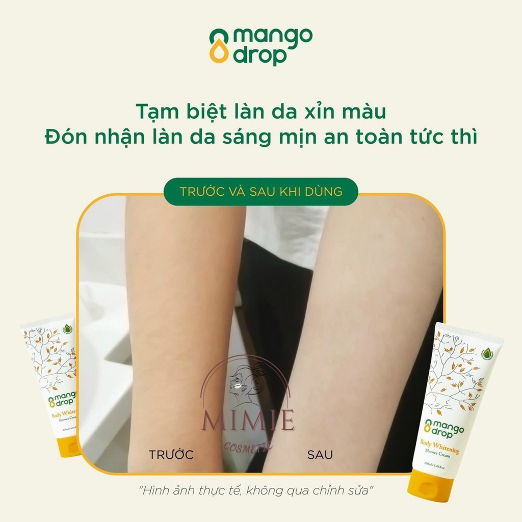 [CHÍNH HÃNG] Mango Drop - Sữa Tắm Trắng Nâng Tông Da Mango Drop Body Whitening Shower Cream 200ml